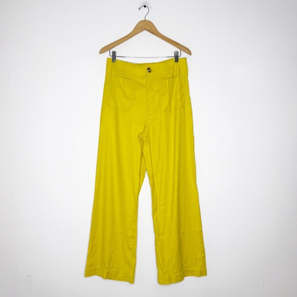 Maeve The Colette Wide Leg Pants Yellow Size 30 Tall NWT Anthropologie - Picture 1 of 9
